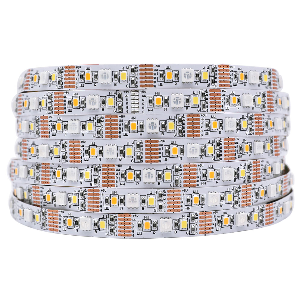 RGB+W+WW 5050+2835 Multi Color LED Lights - 10mm 5V RGBCCT LED Strip - 90LEDs/m RGB+W+WW 5050+2835 Multi Color LED Lights - 10mm 5V RGBCCT LED Strip - 90LEDs/m